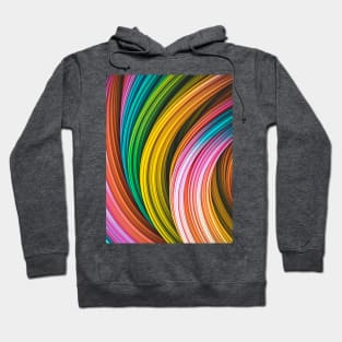 Colorful Abstract Art Strands. Pink, Blue,Yellow, Orange Hoodie